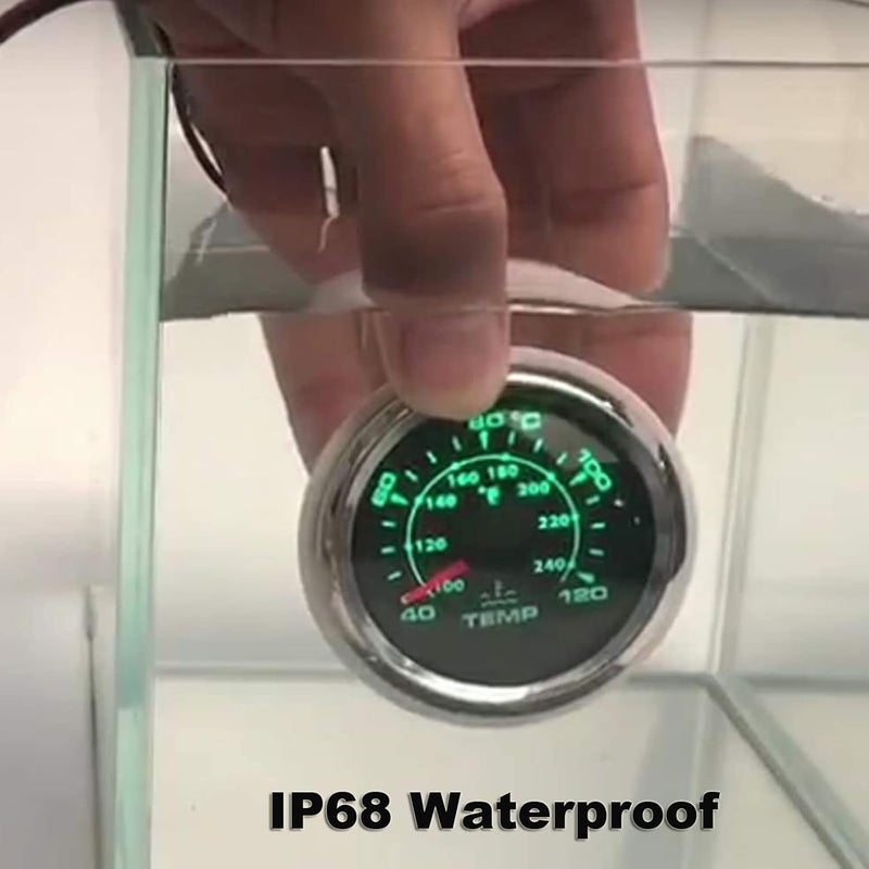 BLUERICE 52mm IP68 Waterproof 0-190ohm Signal Marine Trim Gauge UP DN Boat Trim Balance Gauge Meter Trim Tilt Indicator with 7 Color Backlight - Image 5